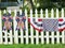 2pcs Patriotic Bows for Wreath, Memorial Day Wreath Bows 4th of July Burlap Bows for Front Door, Red White America Flag Blue Patriotic Star Tree Topper Bow for Indoor Outdoor Decoration